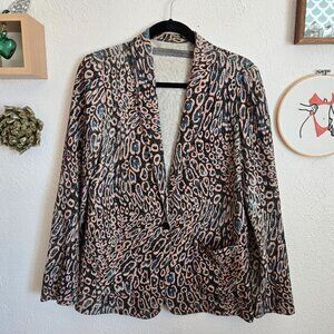 Raquel Allegra – Animal Print Raw Silk Blazer